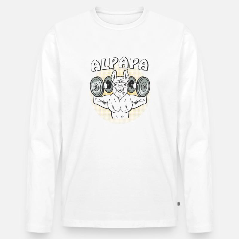 ALPAPA - Männer Premium Bio Langarmshirt - Weiß