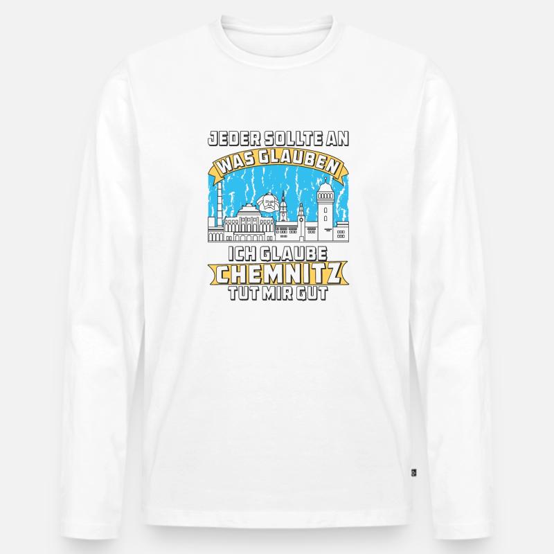 CHEMNITZ TUT MIR GUT - Männer Premium Bio Langarmshirt - Weiß