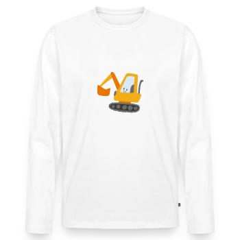 See You Later Excavator, Funny Excavator Construction Site - Men's Premium Organic Long Sleeve Shirt - white - Front - Nico (187cm)