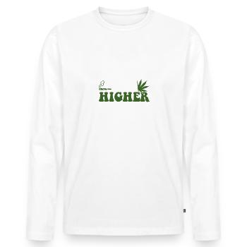 Comme une maman ordinaire Olny beaucoup plus haut, Weed Mama - T-shirt manches longues Premium bio Homme - blanc - Devant - Nico (187cm)
