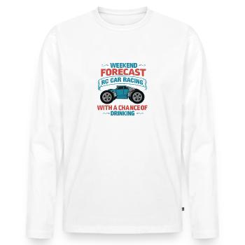 Prévisions du week-end RC Car Racing Chance Boire - T-shirt manches longues Premium bio Homme - blanc - Devant - Nico (187cm)