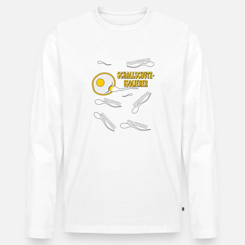 SCHALLSCHUTZISOLIERER - Männer Premium Bio Langarmshirt - Weiß