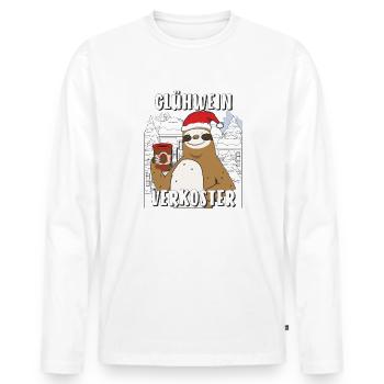 WEIHNACHTEN GLÜHWEIN VERKOSTER - Männer Premium Bio Langarmshirt - Weiß - Vorne - Nico (187cm)