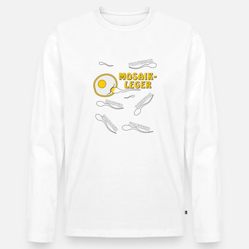 MOSAIKLEGER - Männer Premium Bio Langarmshirt - Weiß