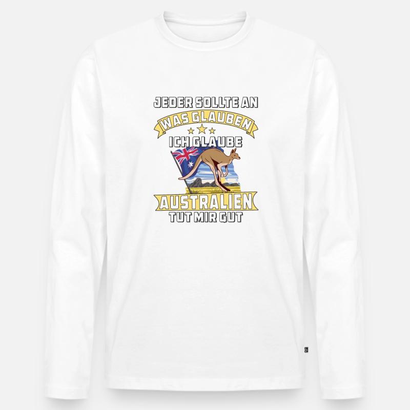 AUSTRALIEN TUT MIR GUT - Männer Premium Bio Langarmshirt - Weiß