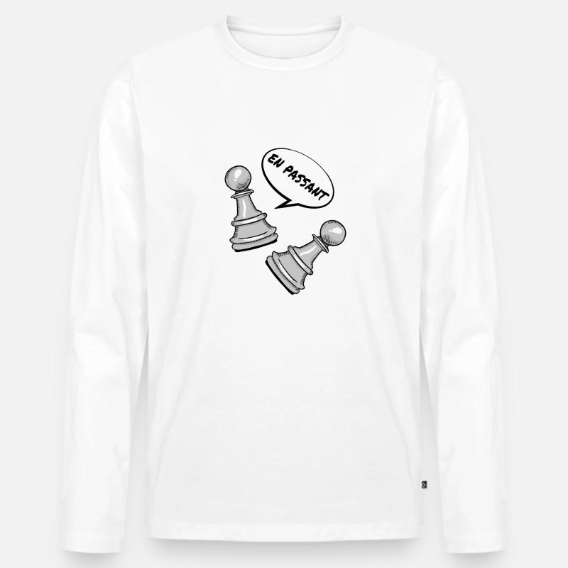 Schach en passant - Männer Premium Bio Langarmshirt - Weiß