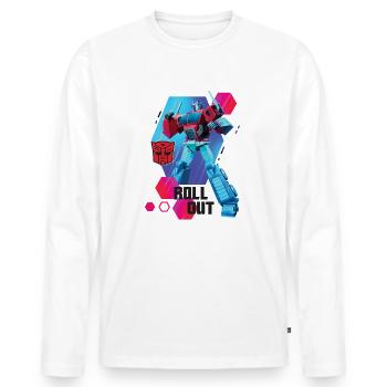 Transformers Earth Spark Autobot Optimus Prime - Männer Premium Bio Langarmshirt - Weiß - Vorne - Nico (187cm)