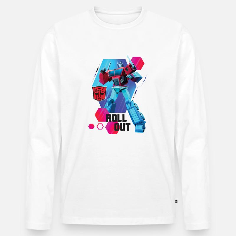 Transformers Earth Spark Autobot Optimus Prime - Männer Premium Bio Langarmshirt - Weiß