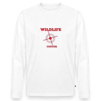 Saving Wildlife One Coyote At A Time - Coyote Hunting - Men's Premium Organic Long Sleeve Shirt - white - Front - Nico (187cm)