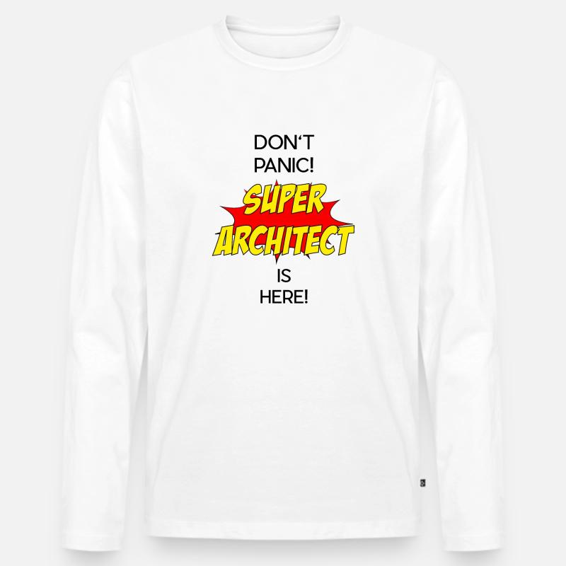 Super Architect / Super Achitekt - Männer Premium Bio Langarmshirt - Weiß