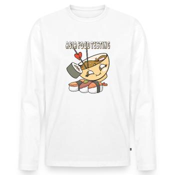 ASIA FOOD TESTING - Men's Premium Organic Long Sleeve Shirt - white - Front - Nico (187cm)