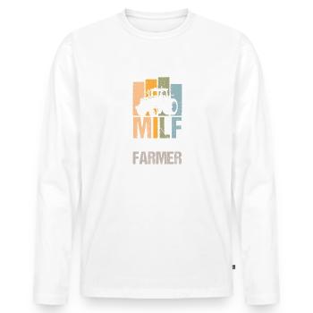 Farmer Farm Man I Love Farmer Retro - Männer Premium Bio Langarmshirt - Weiß - Vorne - Nico (187cm)