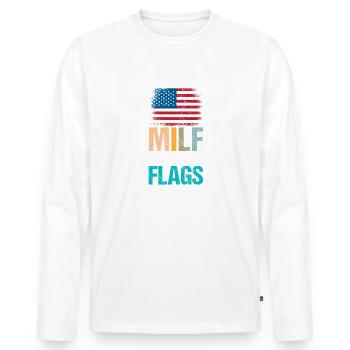 USA Flags Idependence Day Man Retro - Männer Premium Bio Langarmshirt - Weiß - Vorne - Nico (187cm)