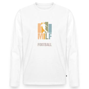 Football Soccer Man J’aime Rétro - T-shirt manches longues Premium bio Homme - blanc - Devant - Nico (187cm)