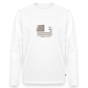Husband Daddy Living Legend USA Flag - Männer Premium Bio Langarmshirt - Weiß - Vorne - Nico (187cm)