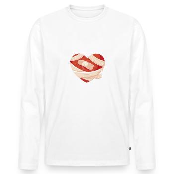 I'm So Tough A Broken Heart Operation Open Heart - Men's Premium Organic Long Sleeve Shirt - white - Front - Nico (187cm)