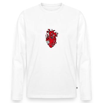 Living That Rebuild Engine Life, Operation Heart - Men's Premium Organic Long Sleeve Shirt - white - Front - Nico (187cm)