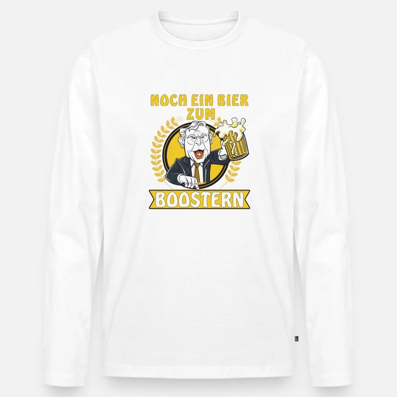 NOCH EIN BIER ZUM BOOSTERN - Männer Premium Bio Langarmshirt - Weiß