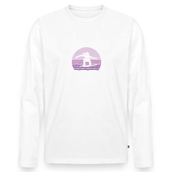 I Know I Snowboard Like A Girl Want A Lesson - Men's Premium Organic Long Sleeve Shirt - white - Front - Nico (187cm)
