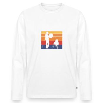 C’est ce que les chiens de compagnie jouent aux cymbales et savent des choses - T-shirt manches longues Premium bio Homme - blanc - Devant - Nico (187cm)