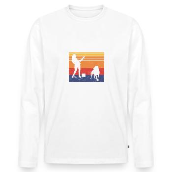 Pet Dogs Play Electric Guitar & Know Things - Männer Premium Bio Langarmshirt - Weiß - Vorne - Nico (187cm)