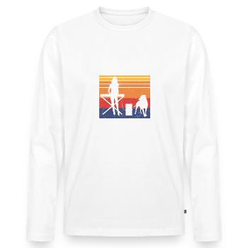 That's What Do Pet Dogs Play Keyboard Know Things - Men's Premium Organic Long Sleeve Shirt - white - Front - Nico (187cm)