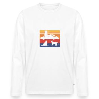 That's What Do Pet Cats Drive Go Kart Know Things - Men's Premium Organic Long Sleeve Shirt - white - Front - Nico (187cm)