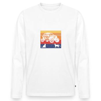 That's What Do Pet Cats Drive A SXS & Know Things - Men's Premium Organic Long Sleeve Shirt - white - Front - Nico (187cm)