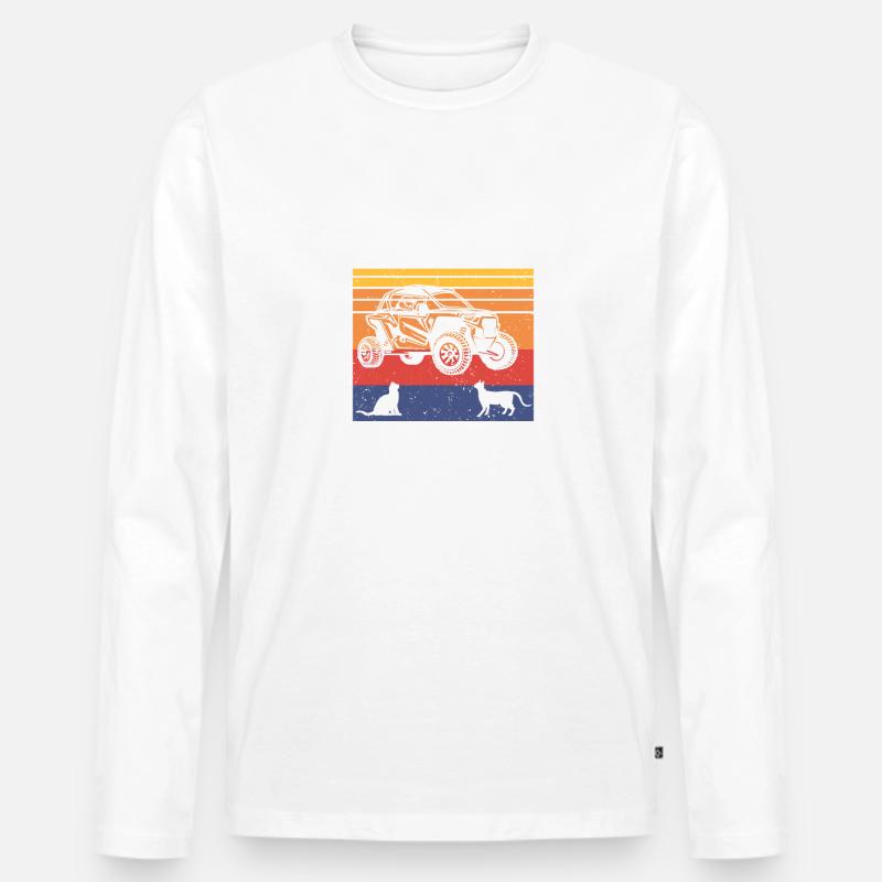 That's What Do Pet Cats Drive A SXS & Know Things - Männer Premium Bio Langarmshirt - Weiß