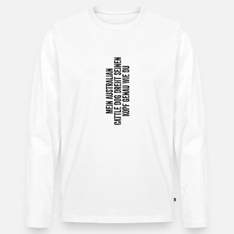 Australian Cattle Dog - Männer Premium Bio Langarmshirt - Weiß