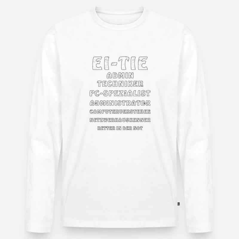 EI-TIE GRUNGE - Männer Premium Bio Langarmshirt - Weiß