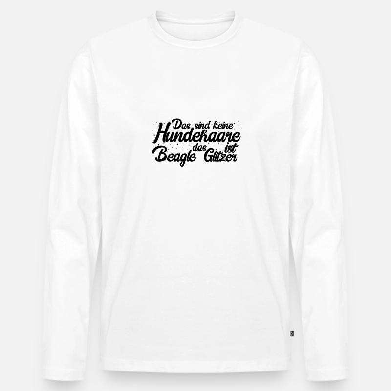 Beagle - Männer Premium Bio Langarmshirt - Weiß