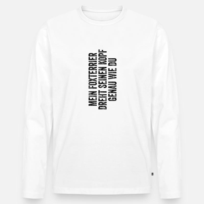 Foxterrier - Männer Premium Bio Langarmshirt - Weiß