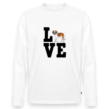 Saint Bernard - Men's Premium Organic Long Sleeve Shirt - white - Front - Nico (187cm)