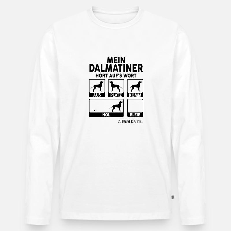 Dalmatiner - Männer Premium Bio Langarmshirt - Weiß