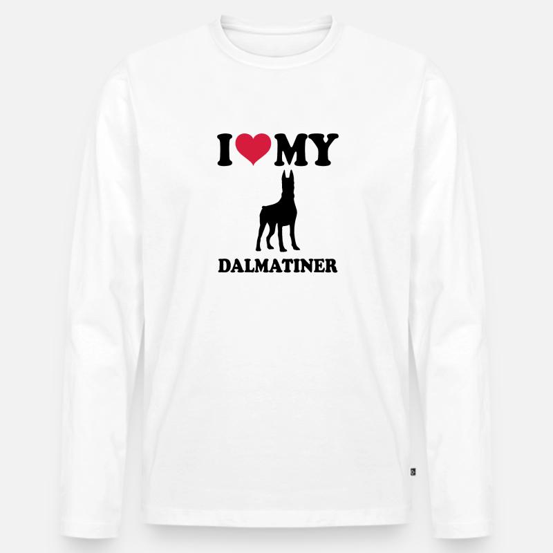 Dobermann - Männer Premium Bio Langarmshirt - Weiß