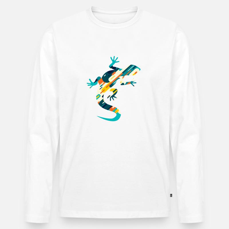 Eidechsen Kunst Reptilien Eidechsen Besitzer Herpe - Männer Premium Bio Langarmshirt - Weiß