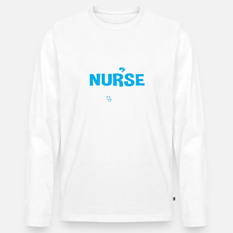 Krankenschwester Krankenpflege Bedeutung - Männer Premium Bio Langarmshirt - Weiß