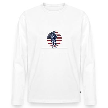 Memorial Day Commemorating Our Heroes USA America - Men's Premium Organic Long Sleeve Shirt - white - Front - Nico (187cm)