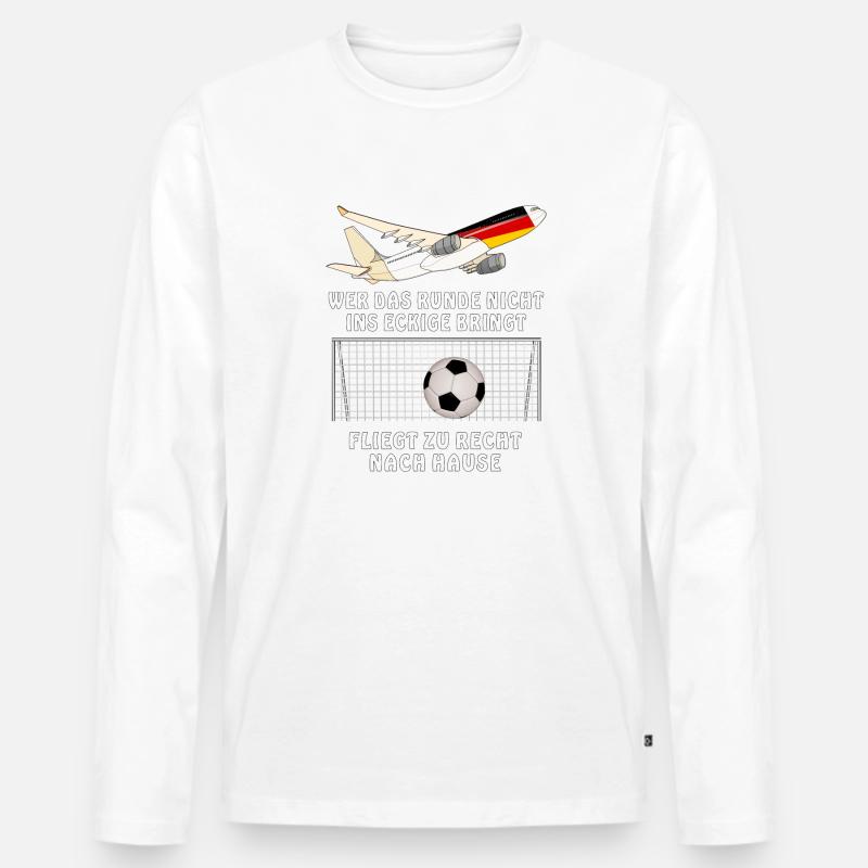 FUSSBALL HEIMFLUG - Männer Premium Bio Langarmshirt - Weiß