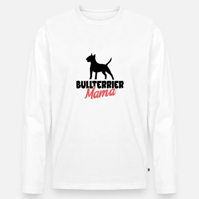 Bullterrier - Männer Premium Bio Langarmshirt - Weiß