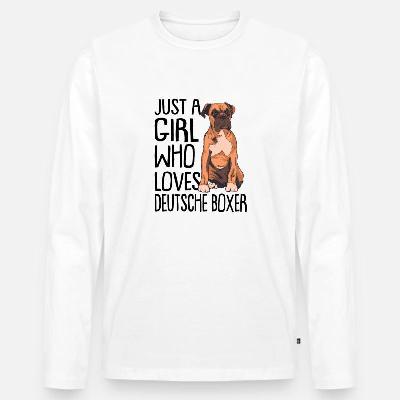 Deutscher Boxer - Männer Premium Bio Langarmshirt - Weiß