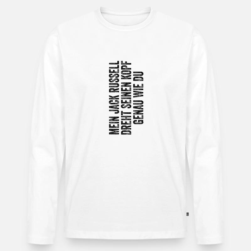 Jack Russell Terrier - Männer Premium Bio Langarmshirt - Weiß