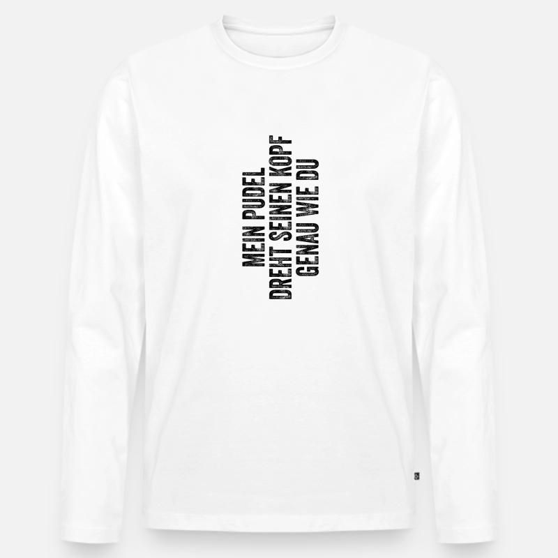 Pudel - Männer Premium Bio Langarmshirt - Weiß