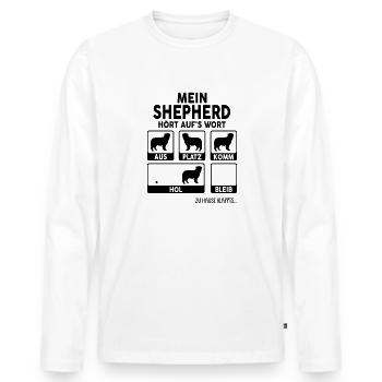 Australian Shepherd - Männer Premium Bio Langarmshirt - Weiß - Vorne - Nico (187cm)