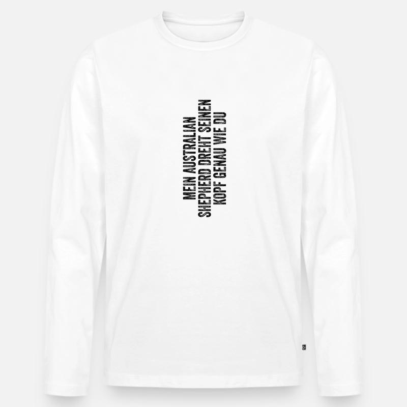 Australian Shepherd - Männer Premium Bio Langarmshirt - Weiß