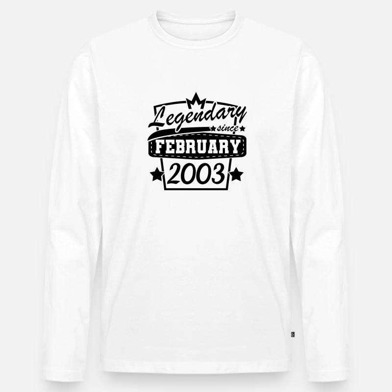 Februar 2003 retro - Männer Premium Bio Langarmshirt - Weiß
