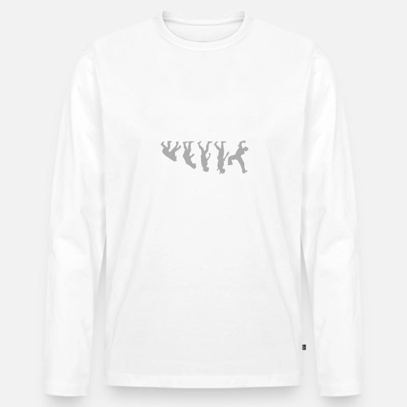 Breakdancing Human Evolution Dancer Breakdance - T-shirt manches longues Premium bio Homme - blanc