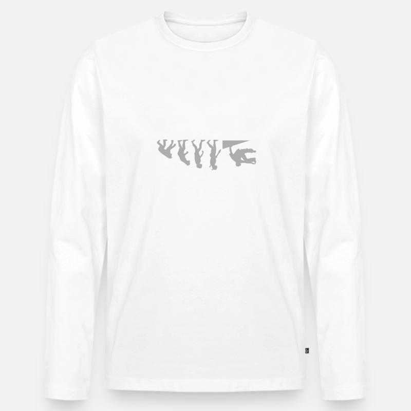 Human Evolution Parkour Freerunning Freerunner - Männer Premium Bio Langarmshirt - Weiß