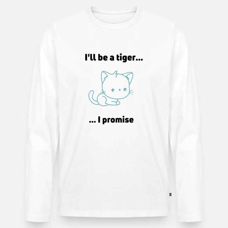 Sei ein Tiger - Männer Premium Bio Langarmshirt - Weiß